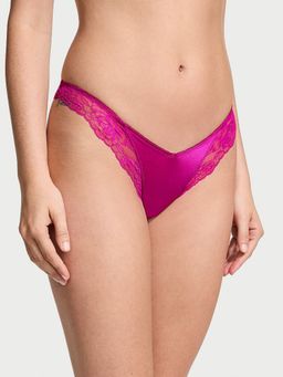 Victoria's Secret - Very Sexy Rose Lace-Trim High-Leg Thong Panty Pink