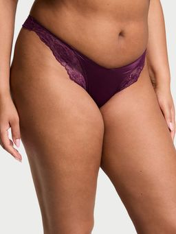 Victoria's Secret - Very Sexy Rose Lace-Trim High-Leg Thong Panty Wine