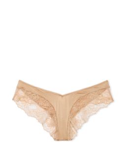 Victoria's Secret - Very Sexy Rose Lace-Trim High-Leg Cheeky Panty Beige