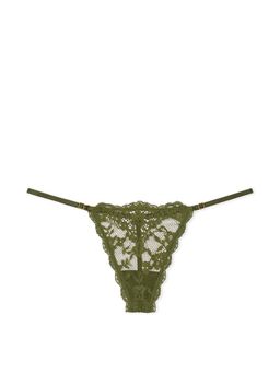 Victoria's Secret - Dream Angels Lace Adjustable V-String Panty Green