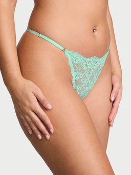 Victoria's Secret - Dream Angels Lace Adjustable V-String Panty Green (XL)