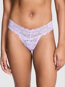 Victoria's Secret - PINK Wink Lace Thong Panty Lavender
