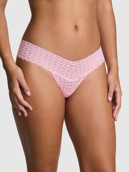Victoria's Secret - PINK Wink Heart Lace Thong Panty Pink