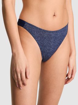 Victoria's Secret - PINK Logo Cotton High-Leg Thong Panty Blue