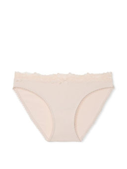 Victoria's Secret - Stretch Cotton Lace-Waist Bikini Panty Beige
