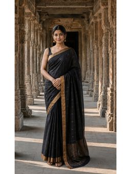 Anjaneya Sarees - Black Woven Designer Banarasi Silk Kanjivaram Saree