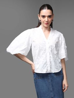 Kazo - White Regent Blouse