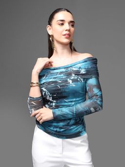 Kazo - Teal Valencia Top