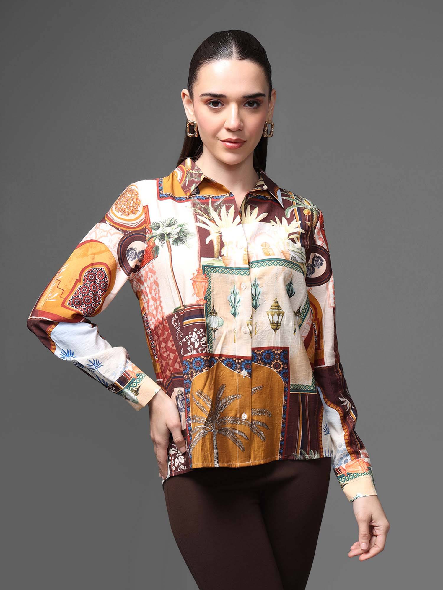 Buy Kazo Multi Color Souks Shirt (XS) Online