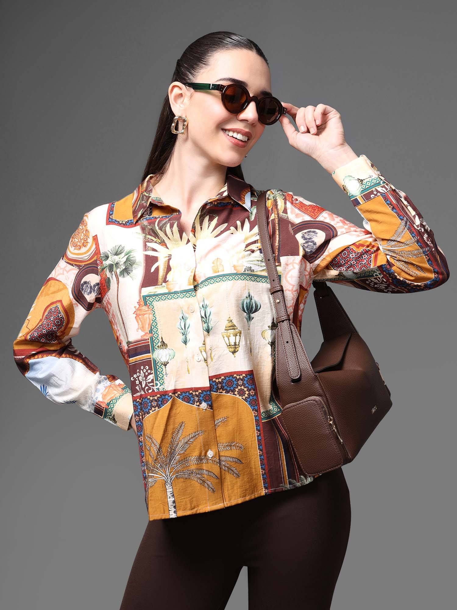 Buy Kazo Multi Color Souks Shirt (XS) Online