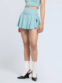 Cava Athleisure - Blue Polka Swirl Tennis Skorts