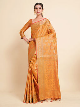 Mimosa - Women'S Kanjivaram Art Silk Saree With Unstiched Blouse