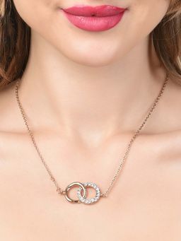 Zaveri Pearls - Gold Tone Dazzling Diamonds Embellished Pendant Chain-ZPFK14506