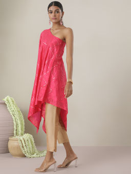 Gajra Gang - Pataka Pink One Shoulder Tunic GGKUR02