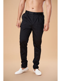 EKATVA ETHNIC - Black Cotton Lycra Plain Bottom Pant