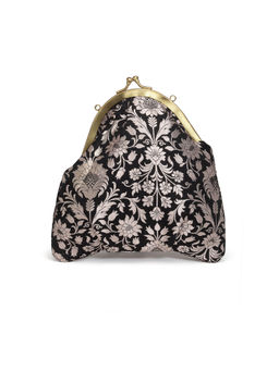 Praccessorii - Black Brocade Evening Clutch