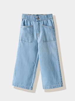 R&B - Blue Plain Regular Girls Jeans