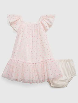 GAP - Kids Pink Polka Dots Relaxed Fit A-Line Dress with Bloomer