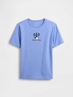 GAP - Boys Blue Mickey Mouse Character Print Relaxed Crew Neck T-shirt