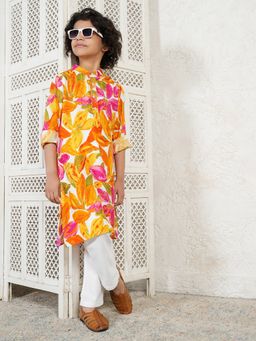 Bugandbees - Leaf Print Kurta