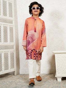 Bugandbees - Multicolor Abstract Print Boys Kurta