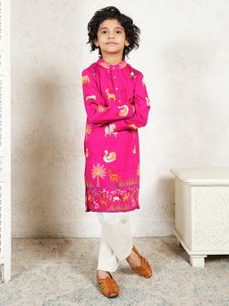 Bugandbees - Graphic Print Boys Kurta