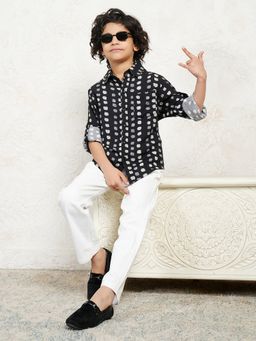Bugandbees - Black Polka Rayon Shirt