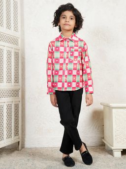 Bugandbees - Heart Print Check Boys Shirt