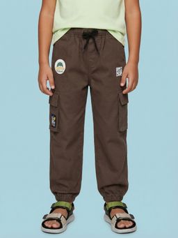 Nautinati - Boys Pure Cotton Woven Cargo Joggers with Badge