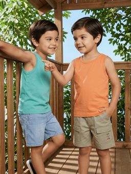 Nautinati - Boys Pure Cotton Solid Essentials Vests (Pack of 2)