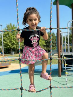 Nautinati - Girls Graphic Cotton Regular Fit Crew Neck T-shirt and Skirt
