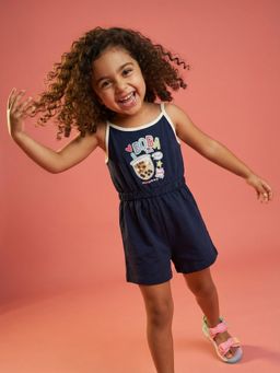 Nautinati - Girls Pure Cotton Graphic Print Elasticated Waist Jumpsuit