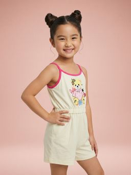 Nautinati - Girls Pure Cotton Teddy Graphic Print Elasticated Waist Jumpsuit