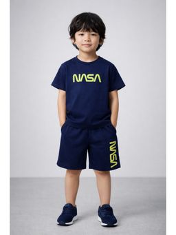 THE PONY & PEONY CO. - Navy Blue Over Sized Navy Nasa Co-Ord Set