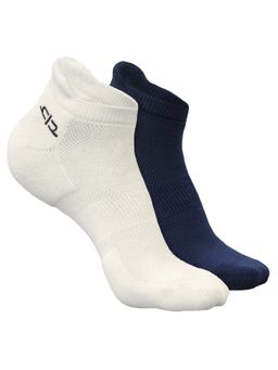 Heelium - Bamboo Ankle Socks-FreeSize UK7-11,2 Pairs,NBlue,White,Anti dour,Anti Blister (Pack of 2)