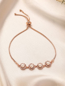 Estele - Pearl AD Adjustable Bracelet – Radiant Rosegold Jewelry for Occasions