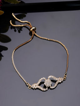 Estele - CZ Adjustable Bracelet – Opulent Gold Finish Jewelry for Celebration Look