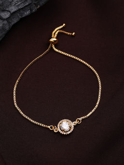 Estele - Gold Finish CZ Round Adjustable Bracelet – Refined Jewelry for Festives