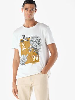 Jack & Jones - Men Regular Fit White T-Shirt