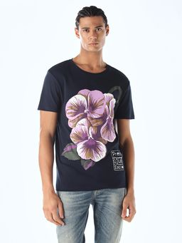 Jack & Jones - Men Regular Fit Navy Blue T-Shirt