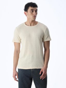 Jack & Jones - Men Regular Fit Beige T-Shirt