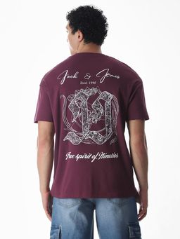 Jack & Jones - Men Oversized Purple T-Shirt