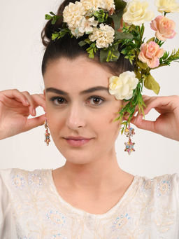 Odette - Floral Chunky Rich Look Multicolour Dangle Earrings