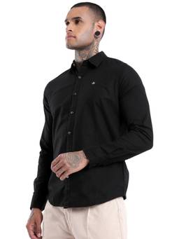 WROGN - Mens Solid Black Full Sleeves Casual Shirt