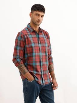 WROGN - Mens Checks Multi-Colour Full Sleeves Casual Shirt
