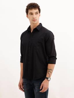 WROGN - Mens Solid Black Full Sleeves Casual Shirt