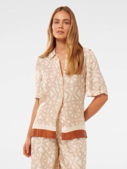 Forever New - Becca Border Beige Printed Shirt