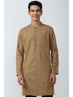 Peter England - Men Khaki Printed Kurta