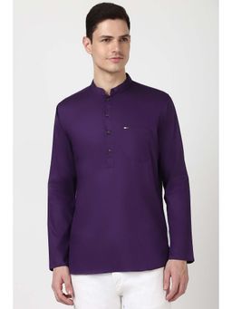 Peter England - Men Purple Solid Casual Kurta