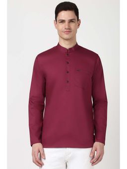Peter England - Men Pink Solid Slim Fit Casual Kurta